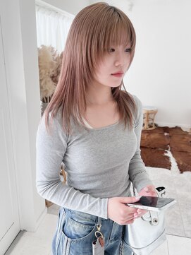 ユイマァル 岡山店(YUIMARL) 【韓国】顔まわりレイヤー×ミルクティーベージュカラー