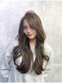 韓国ヘア　2wayバング  レイヤーカット くびれヘア  顔周り