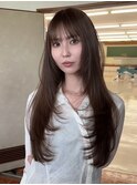 韓国ヘアーハッシュカットレイヤーカットグレージュブリーチ無し