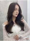 透明感グレージュカラー/韓国くびれヘア/ロングレイヤー/表参道