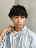 波巻き/スパイラルパーマツイストスパイラルメンズカットウルフ