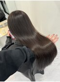 ワンカラーで出来る色素薄めカラー×縮毛矯正