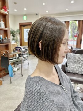 大人のミニボブ_グレーブラウン/20代30代40代50代60代