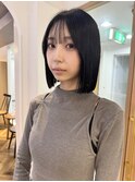切りっぱなしボブ 髪質改善ストレート