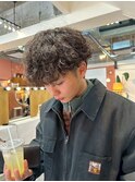 メンズパーマスペインカールカーリーパーマ刈り上げ眉毛カット