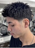 刈り上げアップバングスパイキーショートパーマスパイラルパーマ