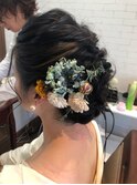 大人可愛い10代20代30代40代ドレスヘアセット 結婚式 二次会