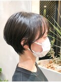 【暗髪オリーブベージュ】の柔らかいショート/横浜髪質改善