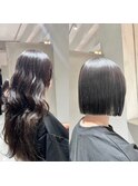 美髪　大人可愛い　縮毛矯正　大人ボブ
