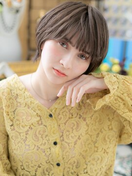 カバーヘア イヴ 戸頭店(COVER HAIR EVE) ★グレーベージュステップボーンカット丸みショート30代40代★10