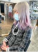 ホワイトシルバー/インナーカラーパープル/ケアブリーチ名古屋