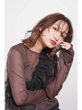 トクテ 吉祥寺(tokute) くびレイヤーエモージュ前髪モテベージュレイヤーミディ/吉祥寺