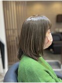 ミルクティーベージュカラーくびれヘアグレージュカラー韓国