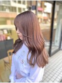 ピンクブラウンカラー×ロング