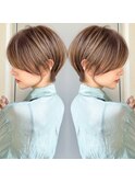 ボブ前髪ありなし面長丸顔/20代/30代/40代/白髪ぼかし【荒牧】