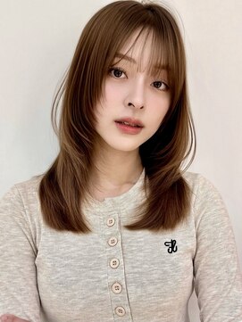 バイオレットジェム(Violet`jem) レイヤーカットセミディオリーブベージュシアーカラー