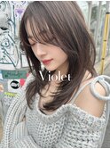 ハッシュカット透明感アッシュブラック内巻きフェイスレイヤー