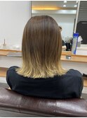 くびレイヤーグレーベージュニュアンスカラー白髪染め白髪ぼかし