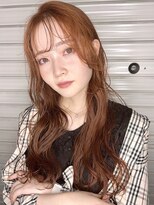 ネオリーブサイン 大森店(Neolive sign)&nbsp;レイヤースタイル　ブリーチなしアプリコットオレンジ　大森