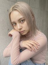 ヘアサロンエム 渋谷店(HAIR SALON M)&nbsp;グレージュ×切りっぱなし×20代30代外ハネボブ/ケアブリーチ