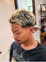 メゾンフォーメン 心斎橋店(Maison for men) ハイトーンカラー スパイキーショート テーパーフェード