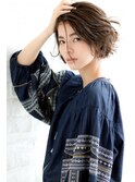 ワンレンクラシカルボルドー伸ばしかけ小顔切りっぱなしボブ