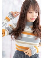 ミック 日暮里店(miq)&nbsp;斜め前髪♪ピンクグレージュ外国人風ロングレイヤーb