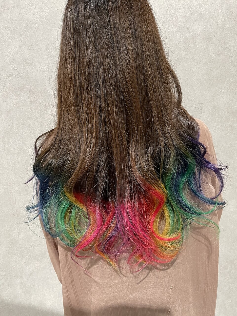 ⊹高品質⊹ グラデーション虹カラー　ラビットヘアチルチル　NO.133 特殊カラー姫路毛先レインボーグラデーションカラー～糸itoHIRO