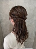 ハーフアップ　お出かけヘアセット　お呼ばれヘア