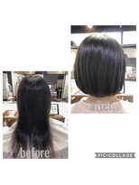 カミケン 方木田店(kamiken.)&nbsp;大人かわいい艶感ナチュラルボブ学生カット【カミケン方木田店】