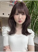 モテくびれレイヤー 斜めバングデザインカラーシルキーベージュ