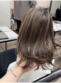 白髪ぼかし脱白髪染めレイヤーカットくびれヘアカットハイライト