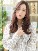 大人かわいいセンターパートアッシュピンクh3大宮20代30代40代