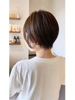 リュンヌ 門前仲町(lune)&nbsp;ショート切りっぱなしボブハイライトベージュカラーレイヤーロブ