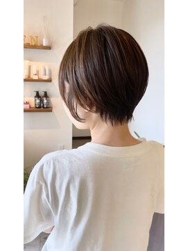 リュンヌ 門前仲町(lune) ショート切りっぱなしボブハイライトベージュカラーレイヤーロブ