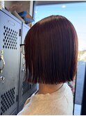 秋マロンブラウンカラー#透明感カラー×艶ショート20代30代