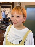 前上がりボブ/ボブ/ハイトーン