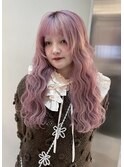 【Mina】pale pink × wave hair