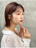 大人可愛い！シースルー切りっぱなしボブ