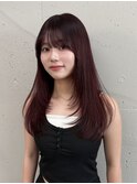ボルドーカラー/赤髪/ワインレッド/レイヤーカット