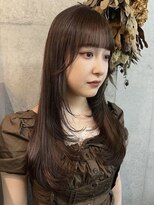 ココ 西葛西南口店(COコ)&nbsp;顔周りロングレイヤーハッシュカットチョコレートブラウン西葛西