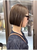 切りっぱなしボブ ボブヘア 縮毛矯正 ミニボブ レイヤーボブ