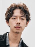 原宿メンズパーマルーズパーマシャドウパーマセンターパート緩め