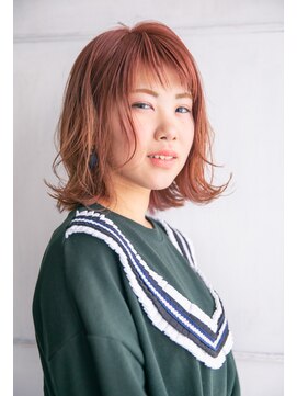 モカ ヘアーデザイン(moca HAIR DESIGN) 【moca HAIR DESIGN】ピンクグレージュの外ハネボブ