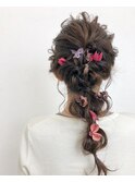 ドライフラワーと編み下ろし