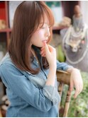 大人かわいい艶カラーナチュラルストレートc4川口20代30代40代