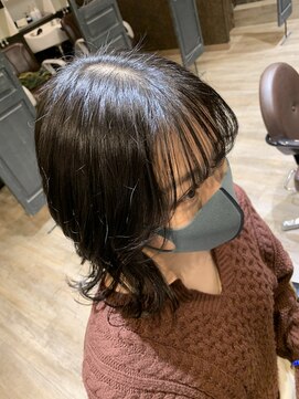 ヘアメイク Y-21 青葉台店 韓国ヘア　×　天使の羽バング　×　ミディアムボブ