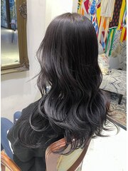 トレンド暗髪カラー＿韓国風巻き髪＿無造作ウェーブ/894