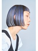 JUN限定再現性抜群ボブ×逆インナーカラーペールブルー