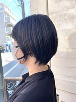 アミュレ(Amule)&nbsp;黒髪丸みショートボブ清楚な大人可愛い斜めバング小顔見え30代